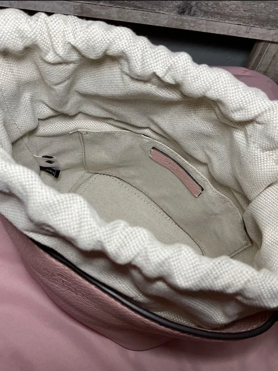 kate spade Pink Pebbled Leather Tassel Drawstring Crossbody - Picture 4 of 4